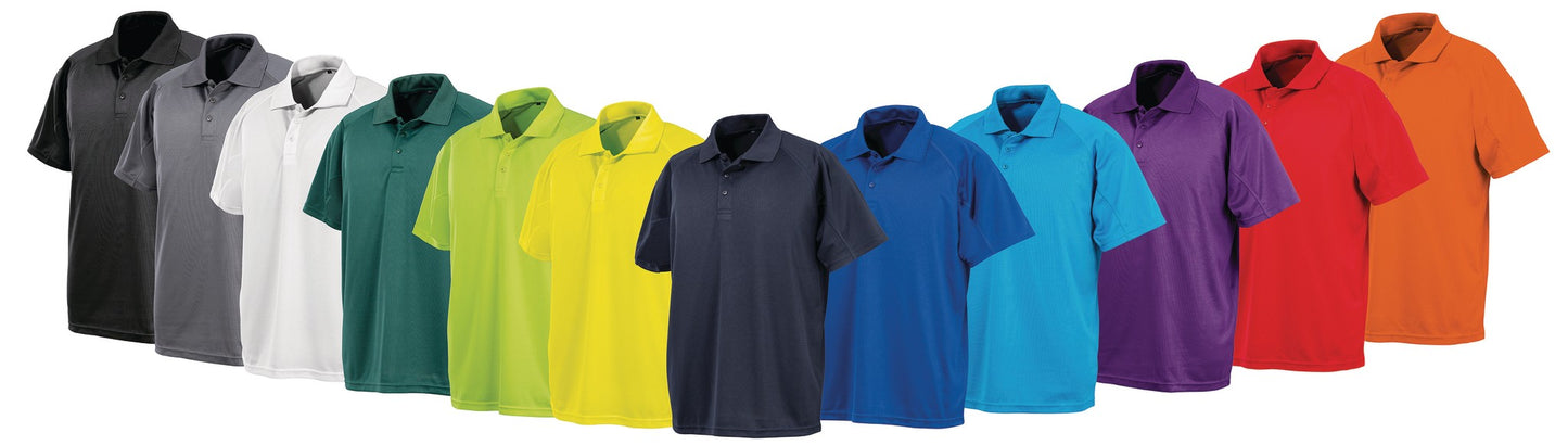 Spiro Performance Aircool polo shirt - Flo Yellow