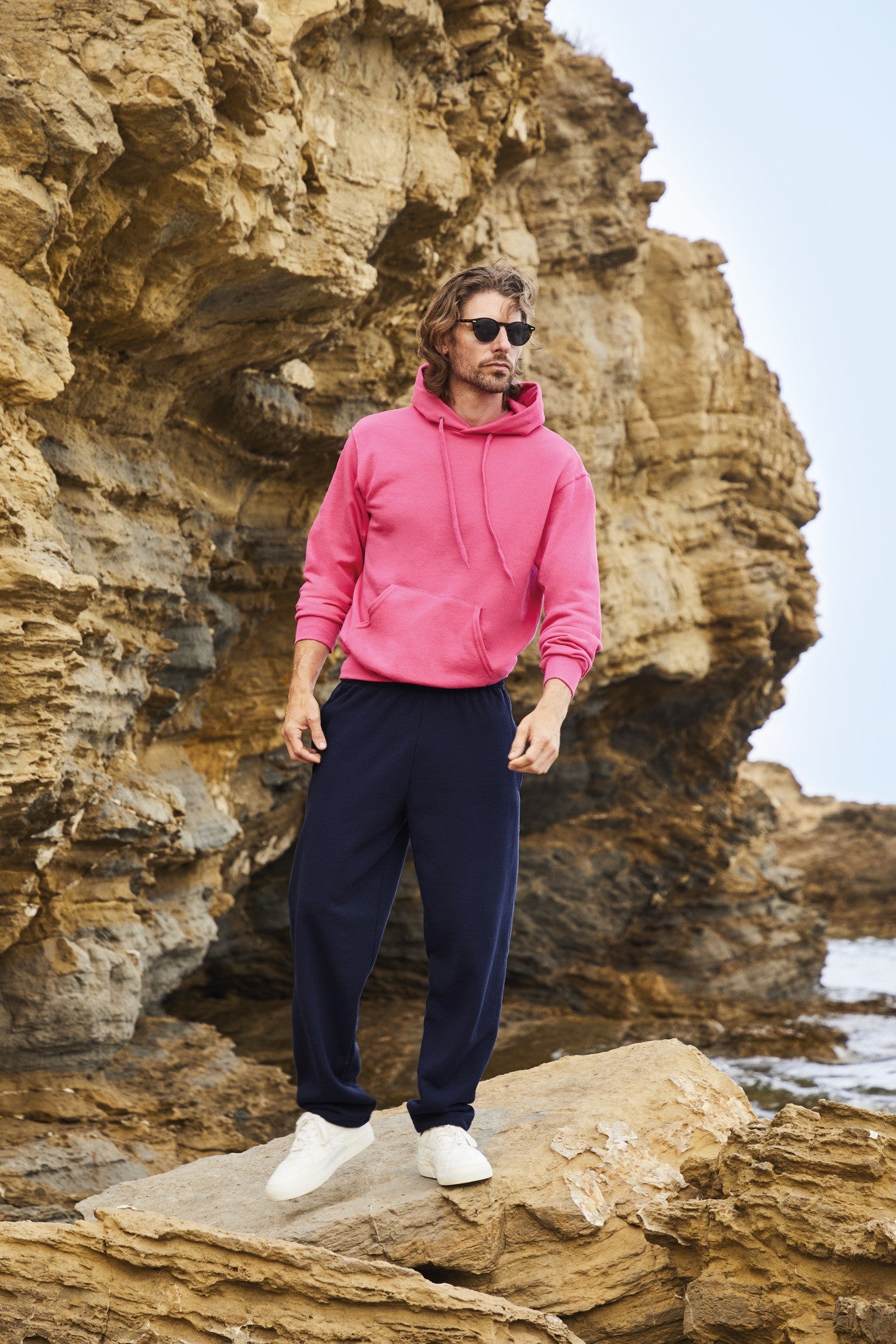 Fruit of the Loom Classic 80/20 hooded sweatshirt - Fuchsia