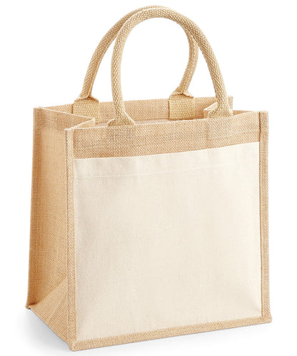 Westford Mill Cotton pocket jute midi tote