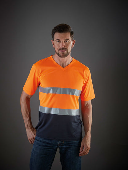 Yoko Hi-vis top cool super light v-neck t-shirt (HVJ910)