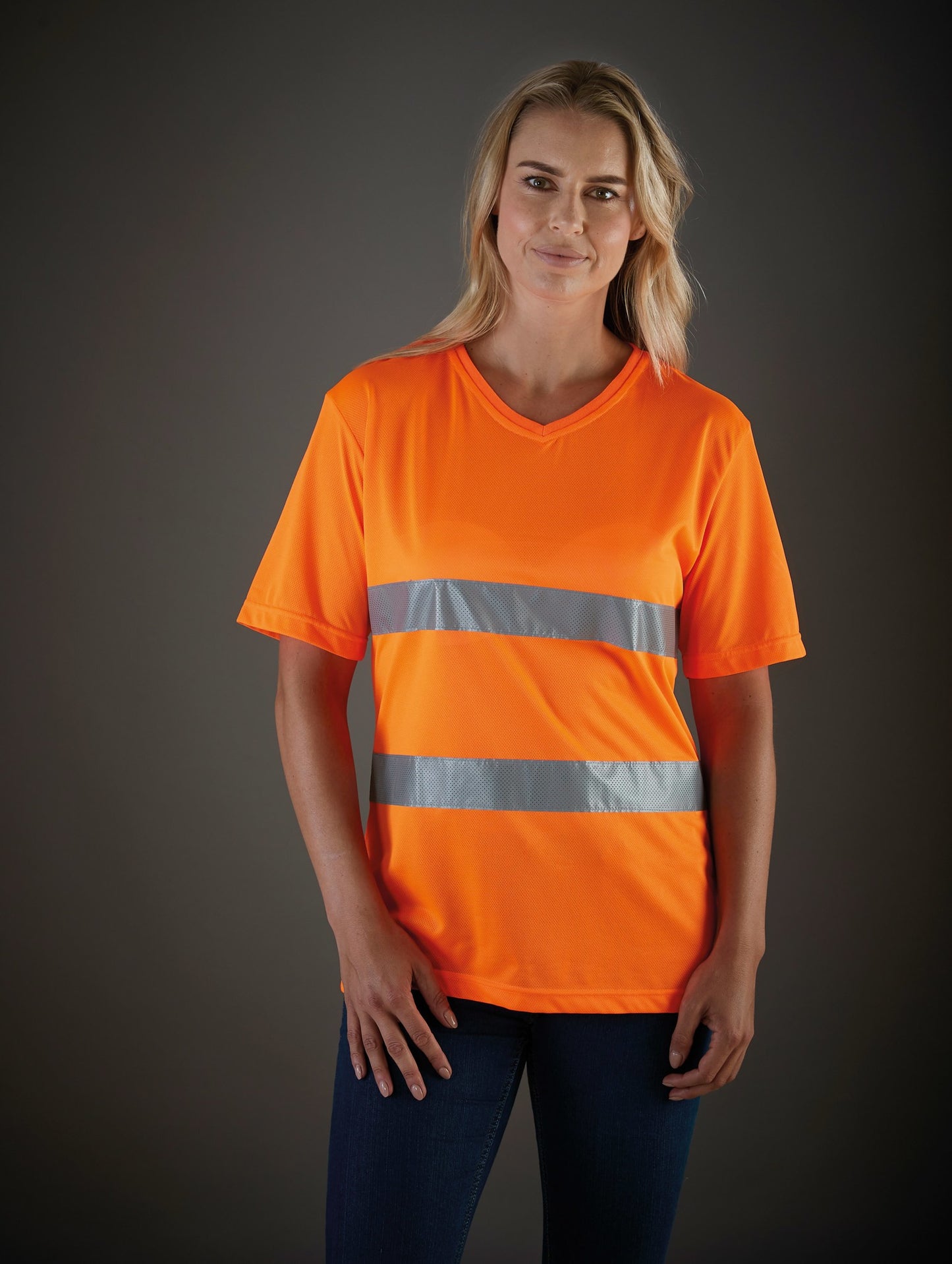 Yoko Hi-vis top cool super light v-neck t-shirt (HVJ910)