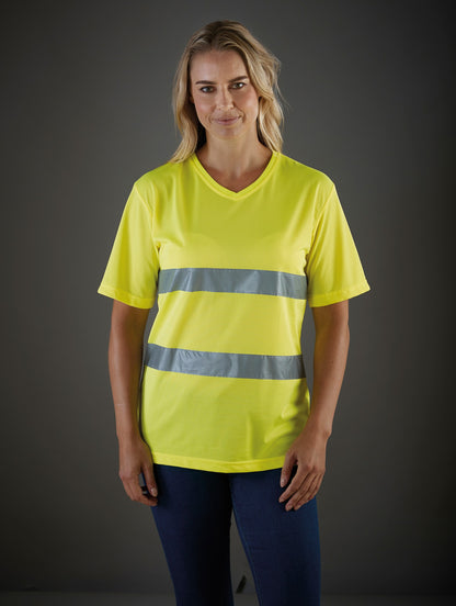 Yoko Hi-vis top cool super light v-neck t-shirt (HVJ910)